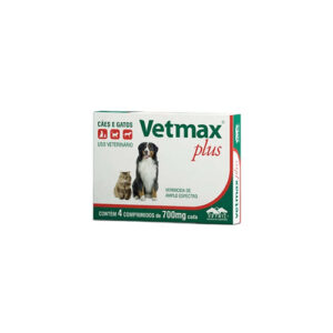 Vermifugo Vetmax Plus Vetnil Para Cães E Gatos 700mg - 4 Comprimidos - Bella e Cia Petshop