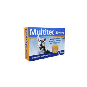 Vermífugo Syntec Multitec 800 mg para Cães até 10 Kg - 4 comprimidos) - Bella & Cia Petshop